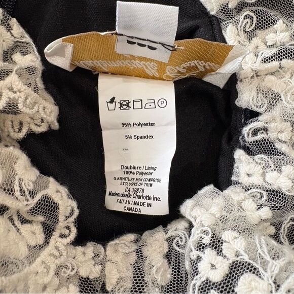 Mademoiselle Charlotte Navy Velvet Dress Ivory Lace Collar Cuffs Girls Sz 10 - Picture 9 of 11